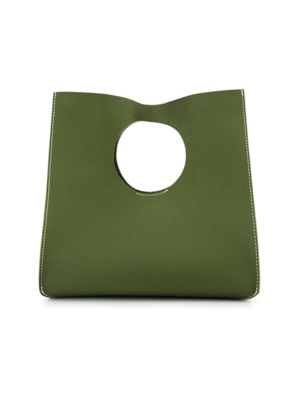 Green Vegan Leather Tote Bag Women Minimalist Soft Everyday Handbag Purse
